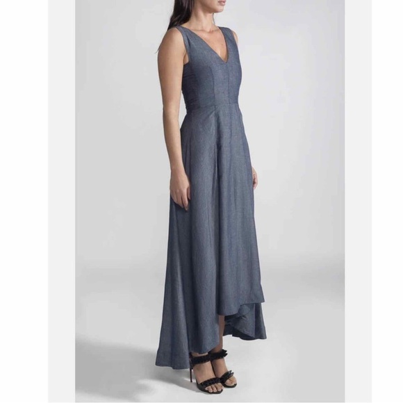 Eleventy V Neck Sleeveless Flax Linen Blend Pleated Maxi Dress Size US 0 EU 38 - Picture 4 of 13